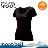 ├登山樂┤日本 mont-bell SPMW 女短袖內衣-黑 # 1107176BK