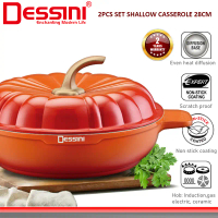 DESSINI ITALY SPPSP-28 Casserole Induction Die Cast Aluminium Non Stick Stock Pot Bowl Deep Fry Pan 