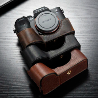 Handmade Sony A7M4 Leather Camera Case Bag Genuin Leather Half Body Cover For Sony A7R4 A7M4 A7S3 A1
