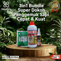 Animal Care 3in1 Bundle Super Dokoh Penggemuk Sapi Cepat & Kuat 500ML Meningkatkan Nafsu Makan Stami