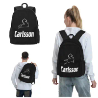 Carlsson Black School Bag Anti-Theft Backpack Casual Men'S And Women'S Travel Backpack Korean Style Backpack