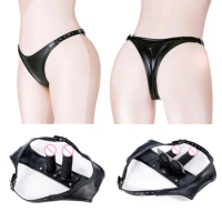Wearable Realistic Dildo Panty Strap on Dildo Panties Anal Plug Leather Harness Chastity Masturbation Sex Toys For Women Lesbian
