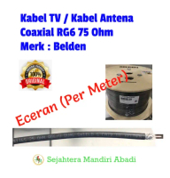 Kabel Antena TV Belden Coaxial RG6 75 Ohm 9116 Hitam Eceran Per Meter