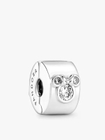 Pandora Disney Minnie and Mickey Mouse sterling silver clip with clear cubic zirconia