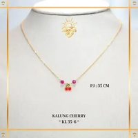 KALUNG EMAS ANAK SET LIONTIN CHERRY EMAS ASLI KADAR 6K (300) & 16K (700) KODE KL 35-6 SUNNIES GALLER