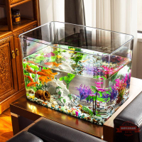 水族箱魚缸客廳家用養魚造景一整套桌面擺件水培花瓶收納箱收納盒