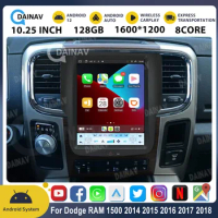 For Dodge RAM 1500 2014-2018 Car Radio Carplay Car Stereo Android 12 Multimedia Player GPS Navigation Tesla Vertical Screen 2DIN