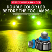 H8 H11 H16 LED Fog Lights Dual Colors Led fog light 3030 24SMD H3 H4 H7 H9  LED BULBS 9005 9006 HB3 HB4 LED FOG LAMP P13W drl 12v - AliExpress