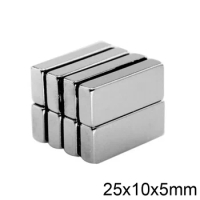 5/10/20/50pcs 25x10x5 Strong Neodymium Magnet Thickness 5mm Block Permanent Magnets 25x10x5mm Powerful Magnetic 25*10*5