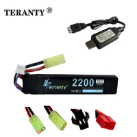 #101mm 7.4v 2200mAh Lipo Battery for Water Gun 2S 7.4V Battery + Charger for Mini Airsoft BB Air Pistol Electric Toys Guns Parts