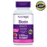 Natrol Biotin 生物素 5000 mcg 250錠 速溶片 效期 : 2022/08/31