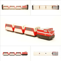 林鐵阿里山號列車 鐵支路4節迴力小列車 迴力車 火車玩具 壓克力盒裝 QV020T1 TR台灣鐵道