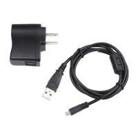 USB 8pin cable and AC Power Adapter Battery Charger Cord For Sony Cybershot DSC-W810 DSC-W830 s