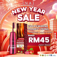 INAI PEWARNA RAMBUT HALAL - 4 FREE GIFT COVER KIT - HENNA HAIR COLOUR 5 IN 1 INAI REPUBLIC (8 WARNA)