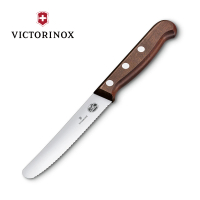 【VICTORINOX 瑞士維氏】11cm鋸齒番茄刀(楓木柄)