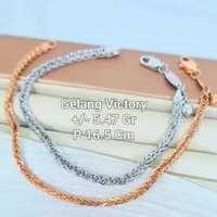 gelang kepang emas putih rosegold 750 kadar 17K 4,47gr-18cm-Rose