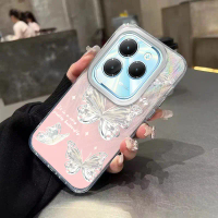 Sarung Telefon, Untuk Infinix Hot 40 dan Hot 40 Pro, Tecno Spark 20 Pro, Reka Bentuk Gadis Rama-rama