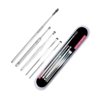 Alat korek kuping telinga pembersih kotoran Ear wax Stainless steel Besi earwax isi 5