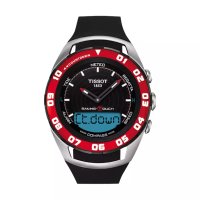 TISSOT Jam Tangan Pria TISSOT T-Touch T056.420.27.051.00 Sailing Man Black Digital Analog Dial Black