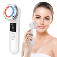 Hot Cold Compress Face Lifting Firming Beauty Device EMS Microcurrent Facial Massager LED Photon Skin Rejuvenation Anti Aging
