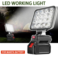 Outdoor Work Light 4X4 LED Light For Makita Battery Portable Spotlights Cordless Outdoor Work Fishing Handheld Emergency Tool Li