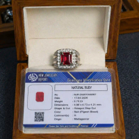 CINCIN PERMATA RUBY CORUNDUM OCTAGON PLUS SERTIFIKAT