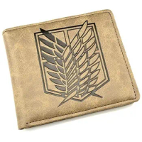 PU Leather Wallet Purse Attack on Titan Shingeki no Kyojin Recon Corps Cosplay collection model toy