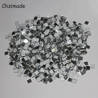 Chzimade 100Pcs Mini Adhesive Square Glass Mirror Mosaic Tiles 2x2cm For Kitchen Bathroom Wall Glass Sticker DIY Home Decoration