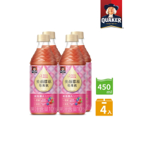【QUAKER 桂格】機能飲450ml x 4瓶/組(美顏膠原莓果飲/補氣養蔘蜂蜜飲)