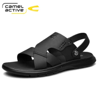 Camel Active 2022 New Genuine Leather Men's Sandals Summer Hollow Men's Shoes Comfortable Breathable Outdoor Casual Shoes