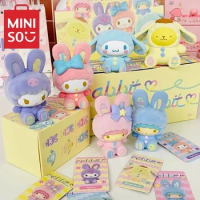 original Sanrio Blind Box Anime Rabbit Series Flocking Cinnamoroll Kurumi Trend Toy Mini Figure Decoration Birthday Gift