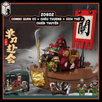 Combo Quan Vũ Châu Thương Đồ chơi Lắp ráp Tam Quốc Diễn Nghĩa Mô hình Quan Vũ Châu Thương Cưỡi Xích 