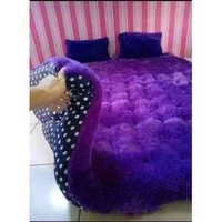 SKY - kasur lantai bulu rasfur gender free 2 bantal dan kasur gender bulu tebal empuk Ungu