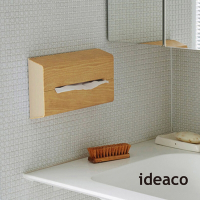 日本ideaco 橡木紋ABS壁掛/桌上兩用面紙架