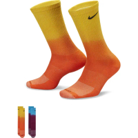 【NIKE 耐吉】襪子 中筒襪 運動襪 籃球襪 2雙組 U NK EVERYDAY PLUS CUSH CREW 黃橘/藍紫 DH6096-905
