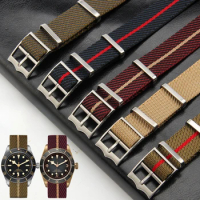 SKM 20mm Woven Nylon Nato Strap 22amm for Tudor Black Bay Seiko CASIO Rolex IWC Omega Adjustable Fabric Watch Band
