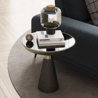 Modern Coffee Table Living Room Home Ornament Unique Coffee Table Bedroom Platform Wood Nordic Round Glass Top Mueble Home Decor