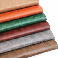 Waxy Furniture Upholstery Fabric Two Tones Faux Leather Rolls for Bags Bows shoes Sofa Vinyl Fabric For DIY Accessories W090