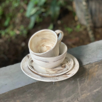 Naruna - Marble Set Cup Saucer Plate Bowl Marble Style. Cangkir Piring Mangkok Naruna Marble Standar