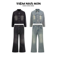 [Ban chay Hang hot] 417[Ban chay Hang hot] (Combo Áo + Quần) Quần Jean Loe Bootcut Douyin Áo Khoác D