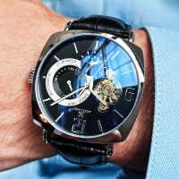 [DP1] Đồng hồ cơ AOKULASIC SQ Square Vuông Automatic Cao Cấp chạy full 5 Kim, Thép Chống Rỉ, Chống N