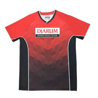 Jersey Badminton PB Djarum Merah Garis Hitam – Jersey Bulutangkis Premium L