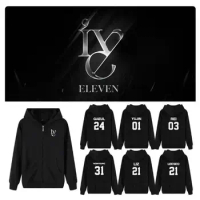 IVE ELEVEN Zipper Hoodies Kpop Women Men Sweatshirt Jacket Coat IVE Members Yujin Gaeul Wonyoung LIZ Rei Leeseo Hoodie Outerwear