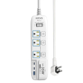 KINYO GIPD-353439 2.7米電源分接器 4開3插 3孔插頭 白色