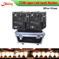 750W Stage Light Effect Cold Spark Machine with Flycase Dmx Powder Sparkular Machine Ti Powder Machine Party Wedding Dj Disco
