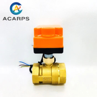 1-1/4" Brass Motorized Ball Valve 3-Wire 2-Way Control Electric Ball Valve with Manual switch