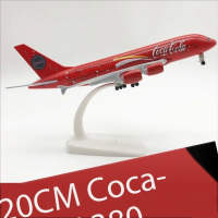 2024NEW 20ซม. Coca-Cola A380เครื่องบินรุ่นเครื่องบินรุ่นเครื่องบินล้อ Landing Gears Toy