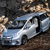 1:32 HONDA Odyssey MPV Alloy Car Model Diecast Metal Toy Vehicles Car Model Simulation Sound and Light Collection Childrens Gift