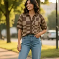 Younbe Knitwear rajut cardigan oversize atasan wanita Avocado