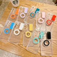 50pcs Camera Protection Ring Holder Phone Case for Samsung Galaxy S21 Ultra Slide Lens Cover for Samsung A52 A72 A32 A12 A71 A51